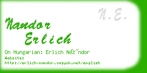 nandor erlich business card